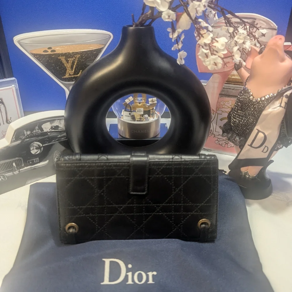 Christian Dior 2007- D flap Wallet EUC!